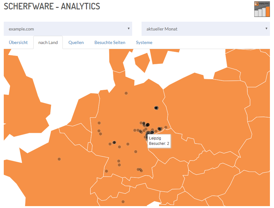 SW-Analytics Beispiel Landkarte mit Zoom